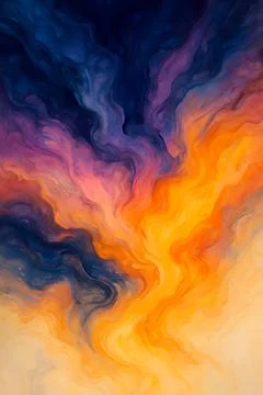 Vibrant Abstract Fluid Art Background with Swirling Marble Texture, Colorfu.. Stock Illustration