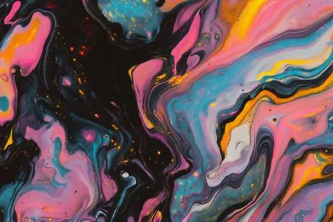 Vibrant Abstract Fluid Art Background 库存插图
