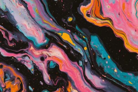 Vibrant Abstract Fluid Art Background Stock Illustration