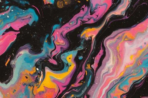 Vibrant Abstract Fluid Art Background Stock Illustration