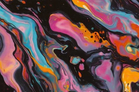 Vibrant Abstract Fluid Art Background Stock Illustration