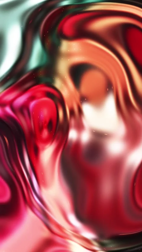 Vibrant Abstract Fluid Art with Bold Red and Green Colors Blending Dynamicall Stock Footage 341781550