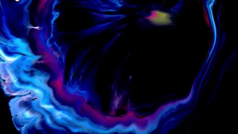 Vibrant Abstract Fluid Art Featuring Vivid Colors and Intricate Texture for Stock Footage 313368975