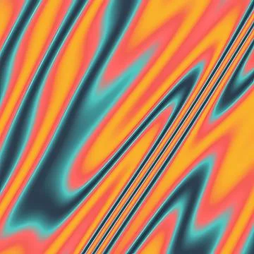 Vibrant Abstract Fluid Background with Wavy Diagonal Gradients in Orange, Teal, Illustrazione stock