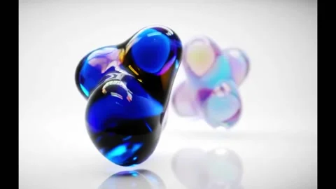 Vibrant abstract fluid motion with blue, yellow, and violet color mix Stock Footage 320398213