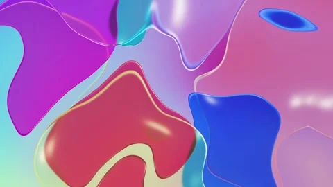 Vibrant Abstract Fluid Shapes Flowing Smoothly Across a Colorful Gradient B.. Stock Footage 343697151