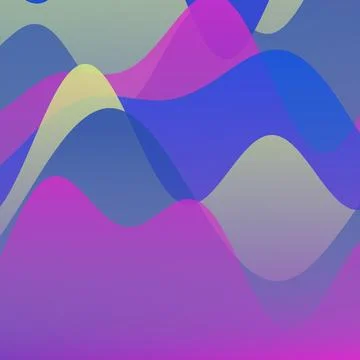 Vibrant Abstract Fluid Wave Background with Colorful Overlapping Gradient S.. Stock Illustration