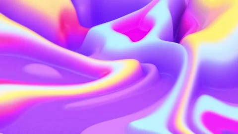 Vibrant Abstract Fluid Waves in Purple, Yellow, and Blue Hues 動画素材 341781556