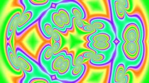 Vibrant Abstract Fractal Flow Background Loop with Neon Liquid Psychedelic .. Stock Footage 336880469