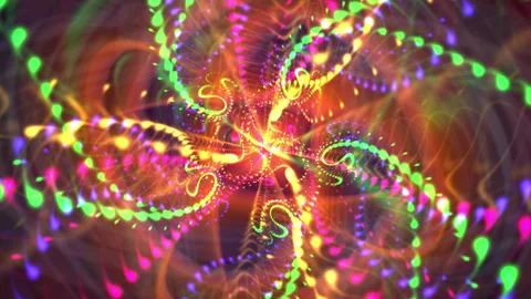 Vibrant Abstract Fractal Pattern With Multicolored Lights and Dynamic Energy 库存影片 303814843