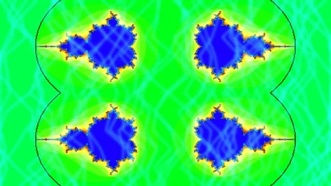 Vibrant Abstract Fractal Pattern with Psychedelic Colors and Geometric Shapes Stock Footage 332563912