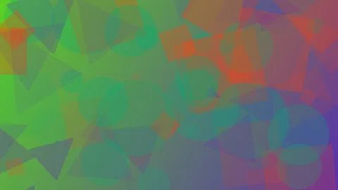 Vibrant abstract geometric background featuring overlapping circles and tri.. Stock Illustration
