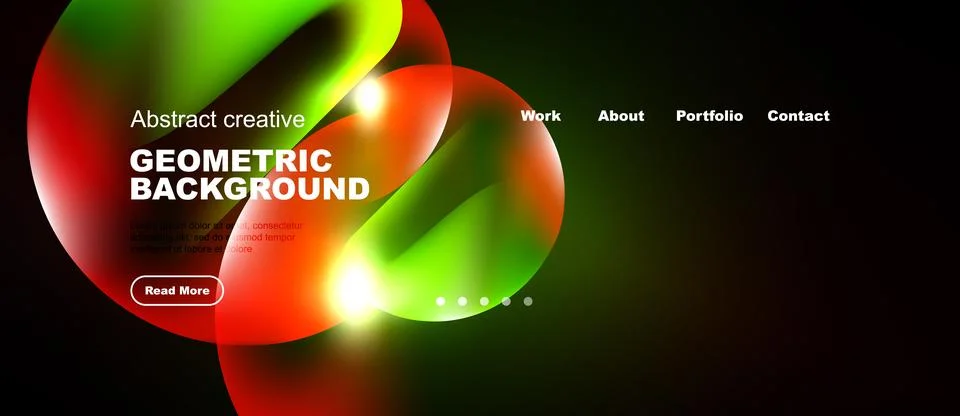 Vibrant abstract geometric background. Overlapping colorful shapes, text Stock Illustration