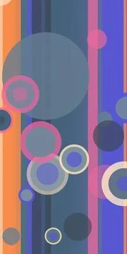 Vibrant abstract geometric background with overlapping circles and vertical.. Stock Illustration