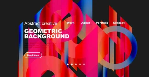 Vibrant abstract geometric background. Website header design features colorful イラスト素材
