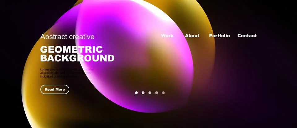Vibrant abstract geometric background. Website header design features colorfu Stock Illustration