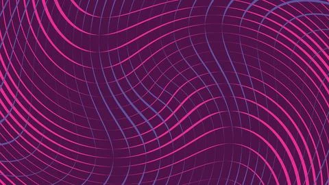 Vibrant abstract geometric design featuring flowing curved lines in purple .. Stock Illustration