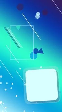 Vibrant abstract geometric design featuring glowing squares, lines, and flo.. Stock Illustration