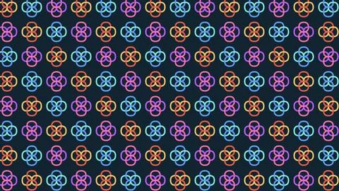 Vibrant Abstract Geometric Floral Pattern Design Stock Illustration