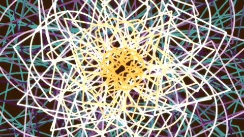 Vibrant abstract geometric fractal pattern loop for futuristic technology b.. Stock Footage 342207615