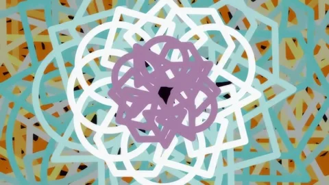 Vibrant Abstract Geometric Pattern Background with Mosaic Interlocking Shapes Stock Footage 342158823