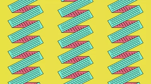 Vibrant Abstract Geometric Pattern in Bold Retro Colors Design Video stock 341926055