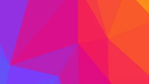 A vibrant abstract geometric pattern featuring overlapping triangles in purpl Stock Illustration