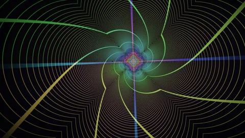 Vibrant abstract geometric patterns with swirling lines Stock Footage 340363456