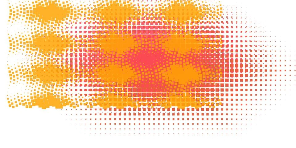 Vibrant abstract geometric pixel pattern dispersing across a digital backgrou Illustrazione stock