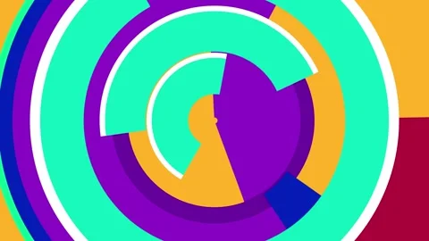 Vibrant Abstract Geometric Shape Display in Bold Circular Motif with Divers.. Video stock 341926511
