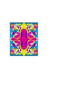 Vibrant Abstract Geometric Tile Pattern 스톡 일러스트
