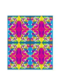 Vibrant Abstract Geometric Tile Pattern Vector Background 스톡 일러스트