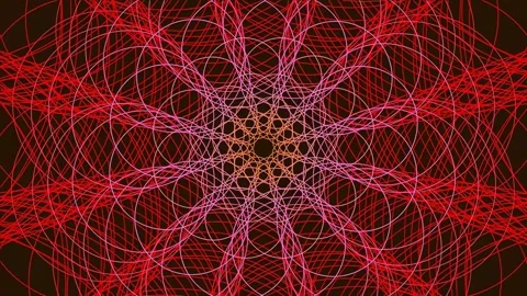 Vibrant Abstract Geometry: Red and Black Radial Fractal Network Pattern Bac.. Stock Footage 340378742