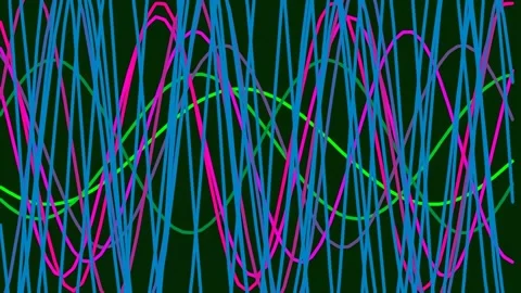 Vibrant abstract glowing neon lines connecting complex data network futuris.. 库存影片 341058546