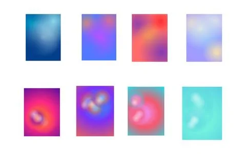 Vibrant Abstract Gradient Background Collection with Soft Light Effects Stock-Illustration