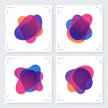 Vibrant Abstract Gradient Backgrounds vector illustration Stock Illustration