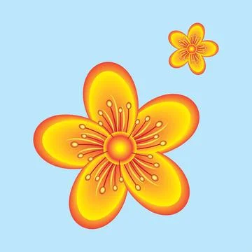 Vibrant Abstract Gradient Flower illustration EPS Vector Stock Illustration
