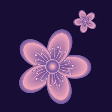 Vibrant Abstract Gradient Flower illustration EPS Vector Stock Illustration