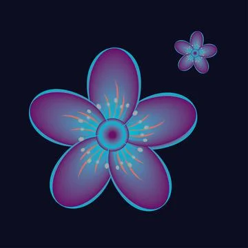 Vibrant Abstract Gradient Flower illustration EPS Vector Stock Illustration