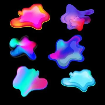 Vibrant Abstract Gradient Splashes. Stock Illustration