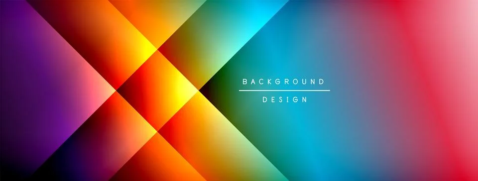 Vibrant abstract gradients overlap, creating dynamic colorful background. Text Illustrazione stock
