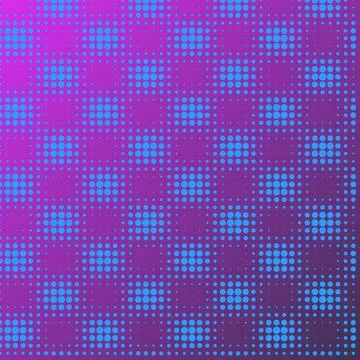 Vibrant Abstract Halftone Dot Pattern with Cyan Circles on Purple and Magen.. イラスト素材