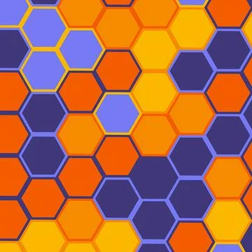 Vibrant Abstract Hexagon Pattern with Modern Geometric Design in Orange イラスト素材