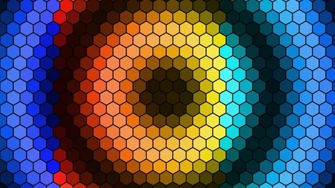 Vibrant Abstract Hexagon Spiral Vortex Gradient Energy Background Loop Stock Footage 336836537