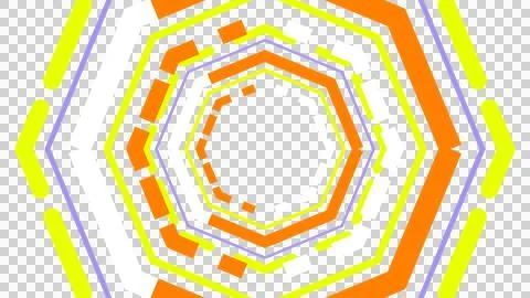 Vibrant Abstract Hexagonal Pattern on Black Background Stock Illustration