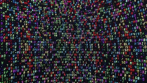 A vibrant abstract image showcasing colorful data representations and digital Stock Footage 306040461