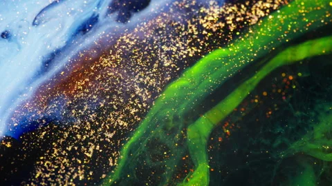 Vibrant Abstract Inks Creating Organic Forms in Colorful Harmony Stock Footage 333151024