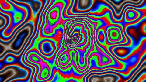 Vibrant Abstract Kaleidoscope Pattern in Bright Neon Colors and Swirling Shap Stock Footage 345448310