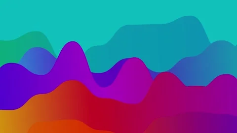 Vibrant Abstract Landscape Waves in Gradient Cyan and Red Hue Overlapping L.. Video stock 341927134