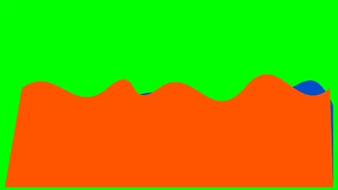 Vibrant abstract layers of green orange and blue in a simple digital design Stock Footage 340900615
